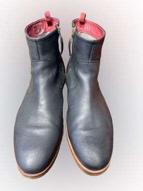 J Shoes Navarra 2 Men’s 11-11.5 Black Leather Ankle Boots Zip Sacchetto Comfort